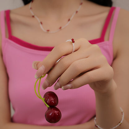 Cherry Crystal Necklace