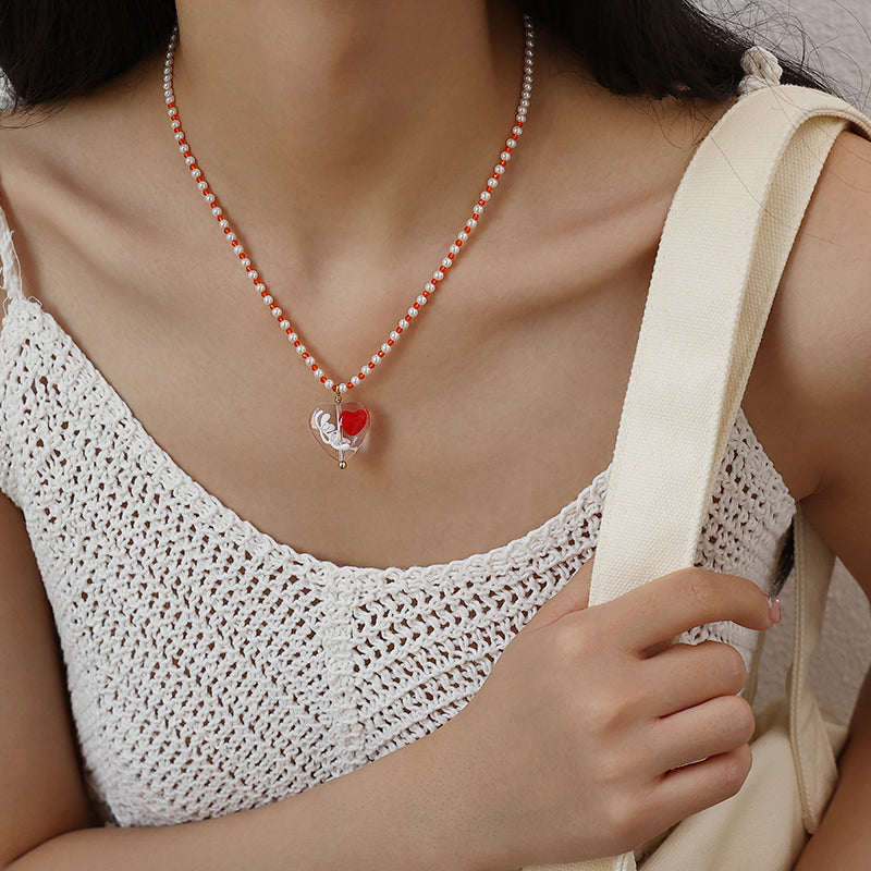 Transparent Heart Pendant Necklace