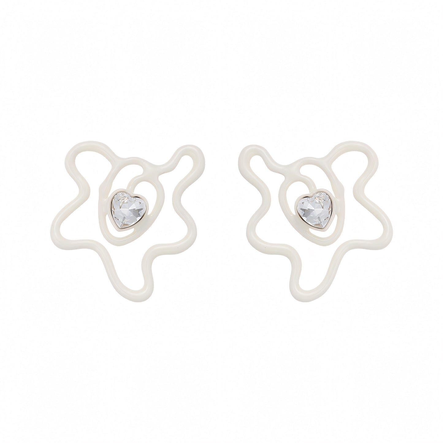 Heart Diamond Hollow Earrings