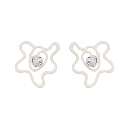 Heart Diamond Hollow Earrings