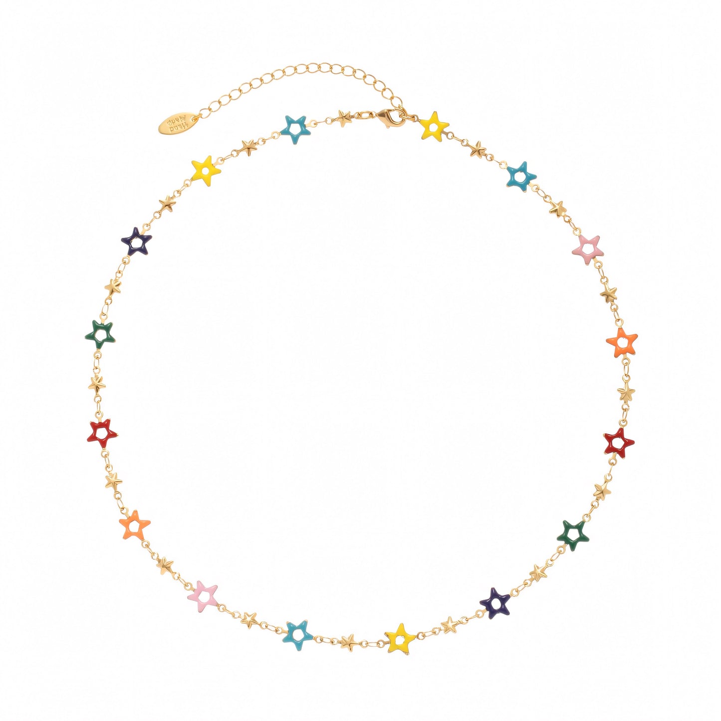 Colorful Enamel Starry Beads Necklace