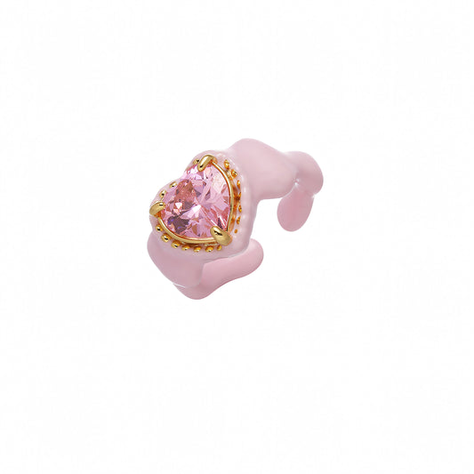 Pink Heart Diamond Ring