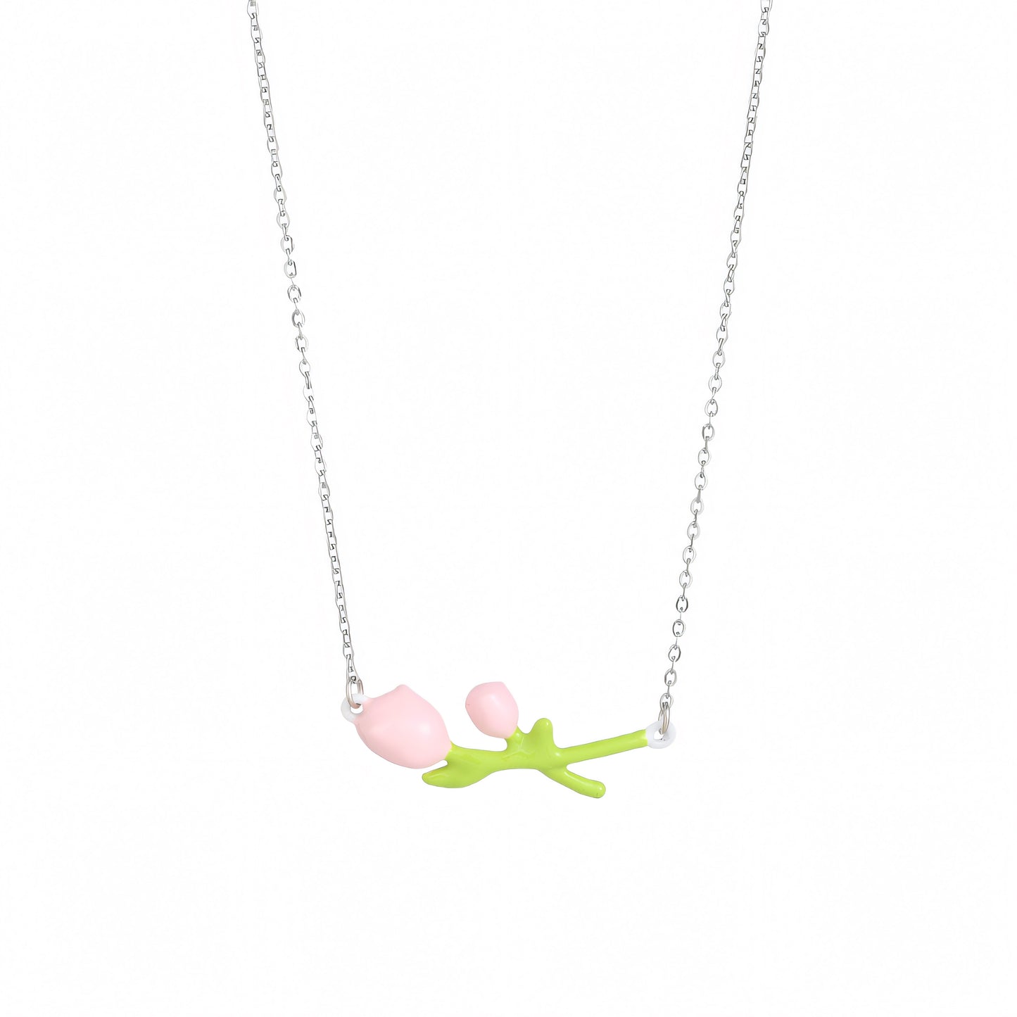 Flower Pendant Silver Necklace