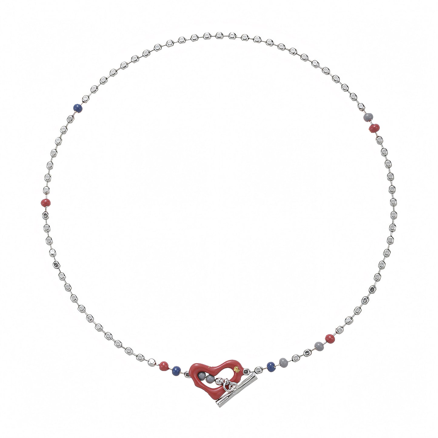 Heart-shaped OT Buckle Necklace