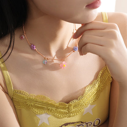 Flower Pendants String Necklace