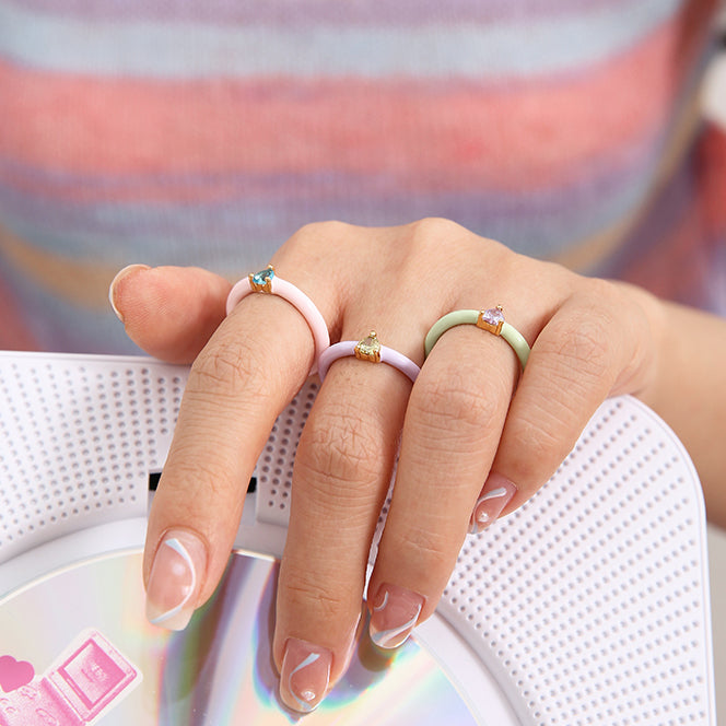 Blue Diamond Heart Ring