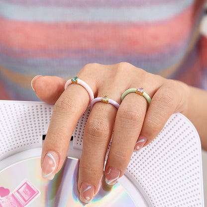 Blue Diamond Heart Ring