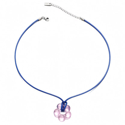 Pink Flower Pendant Necklace