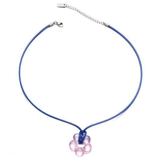 Pink Flower Pendant Necklace