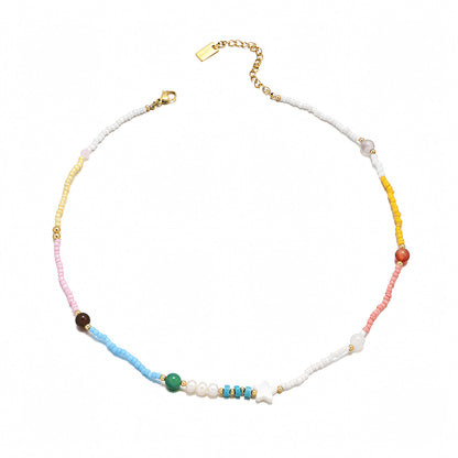 Colored Glass Beads Necklace