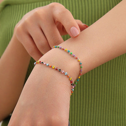 Colorful Enamel Beads Bracelet