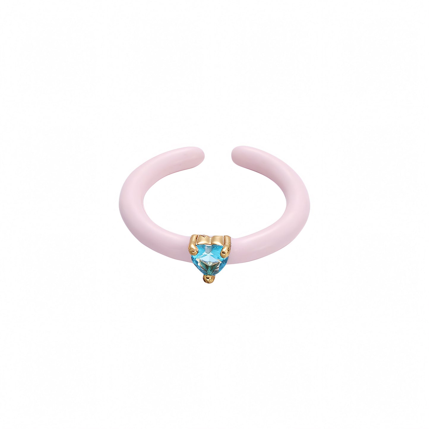 Blue Diamond Heart Ring