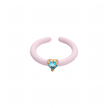 Blue Diamond Heart Ring