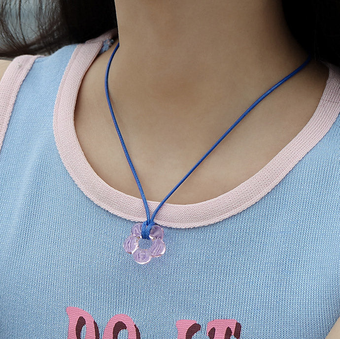 Pink Flower Pendant Necklace